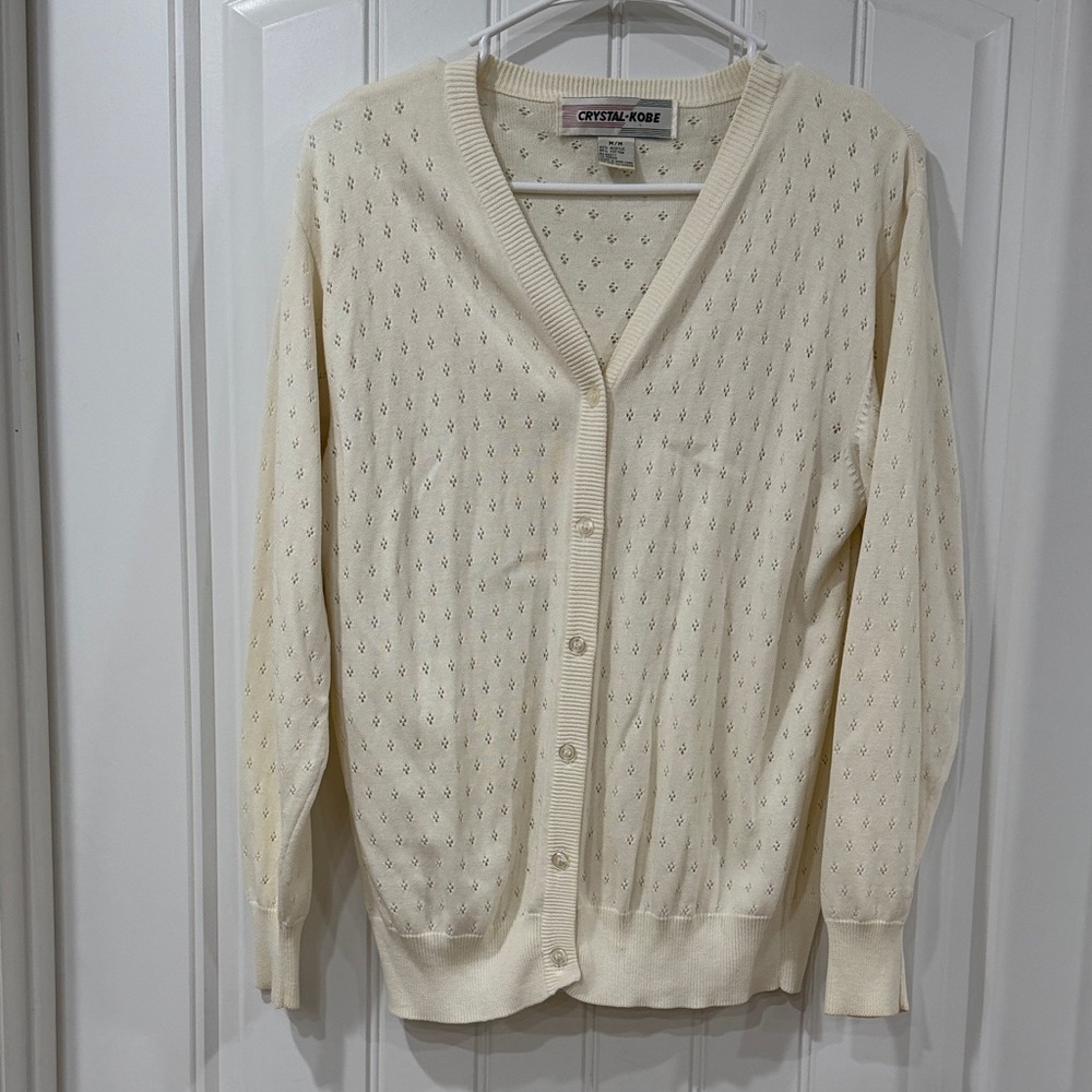 EUC Vintage Cream Crystal-Kobe Cardigan